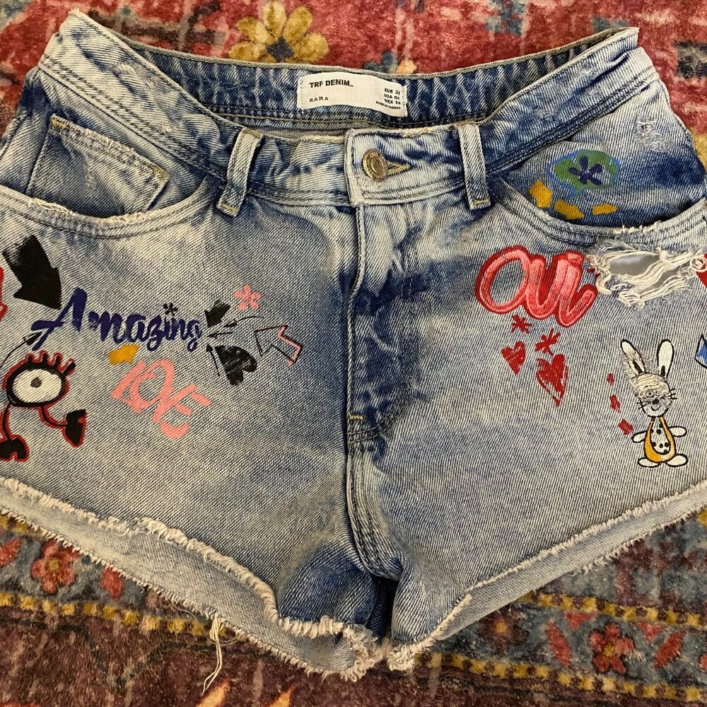 ZARA Girls Distressed Jean Shorts